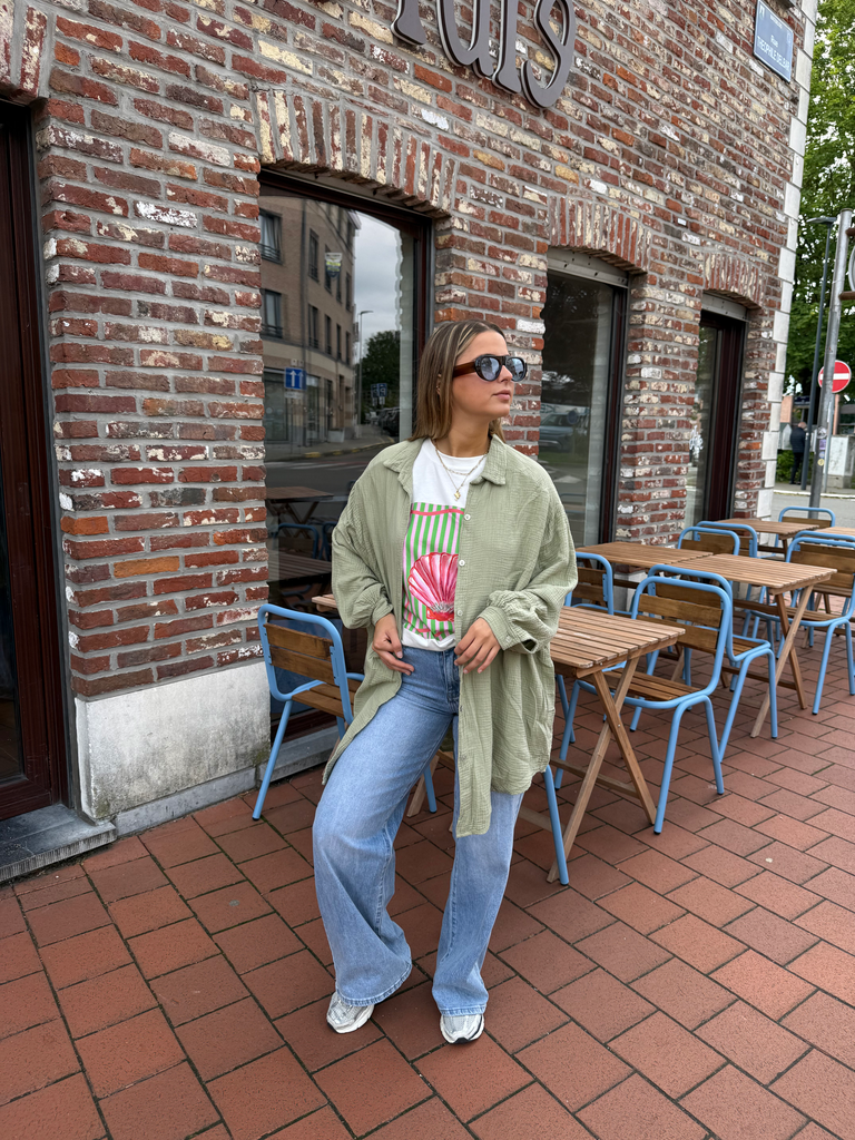 Chemise gaze de coton (kaki)