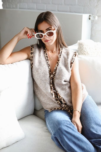 Gilet noeud Léo taupe