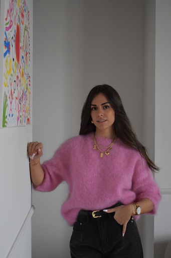 Pull Mohair (rose bonbon)